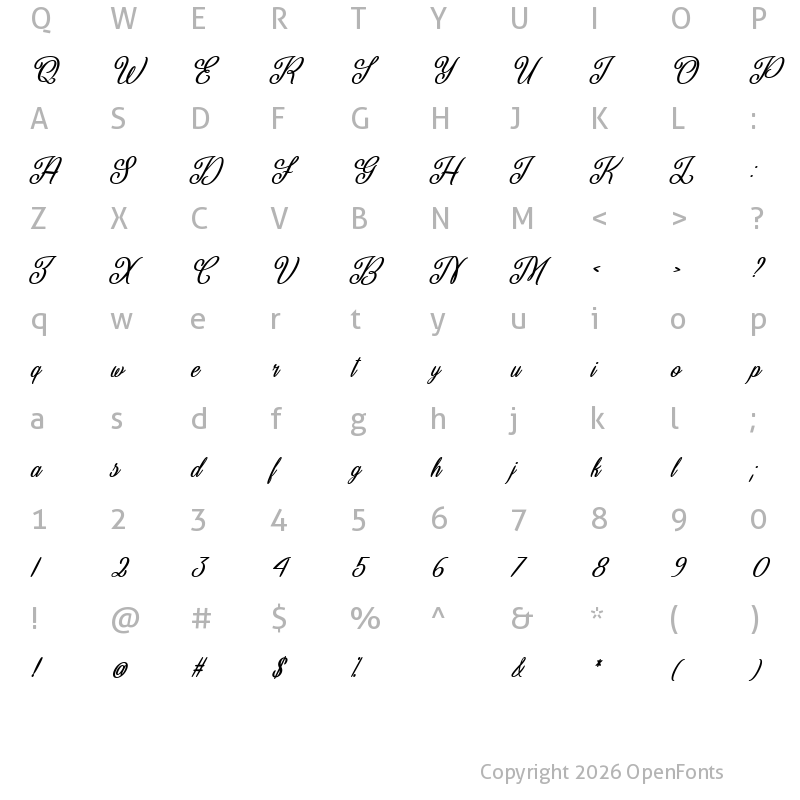 Character Map of Beautiful Christmas Regular