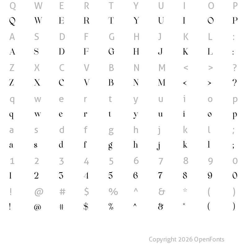 Character Map of Beautiful Comethrue Medium Ultra Condensed