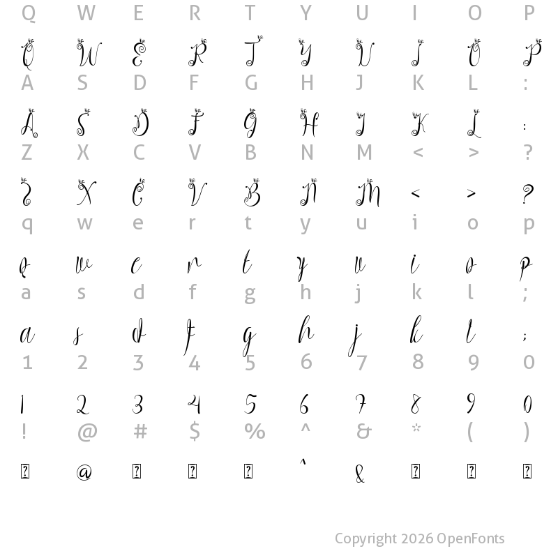Character Map of Beautiful Easter Regular