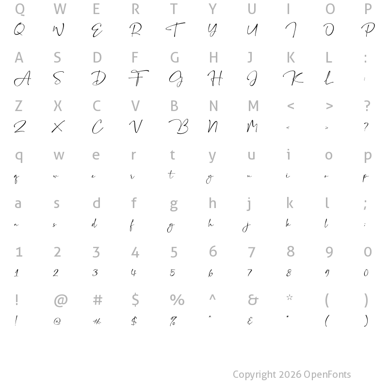 Character Map of Beauty Charm Regular