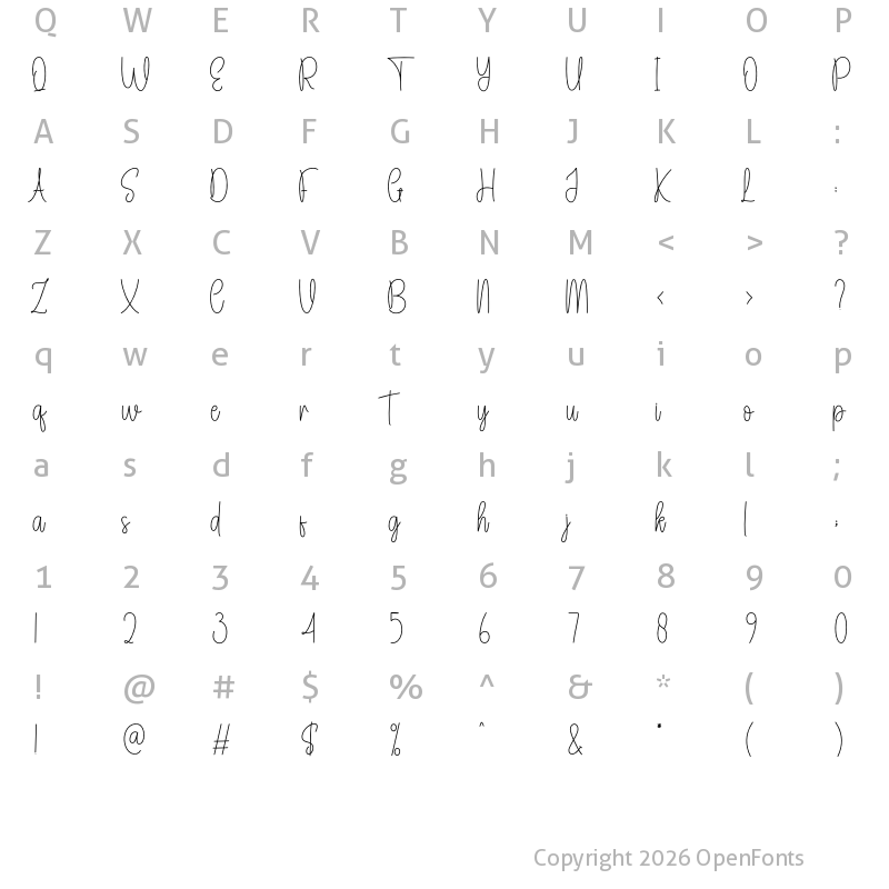Character Map of Beauty Female Regular