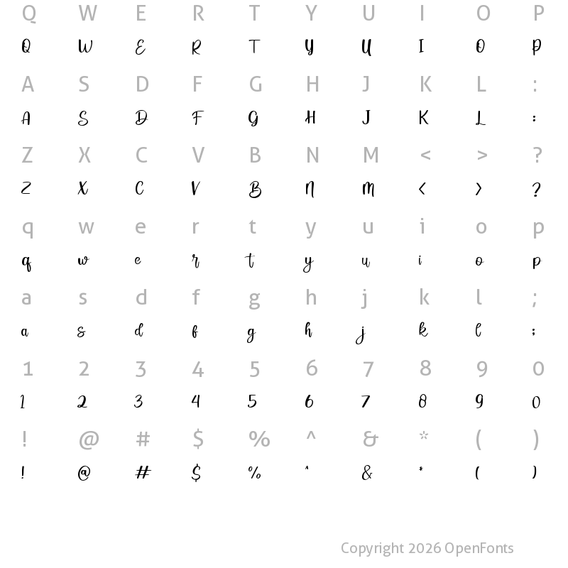 Character Map of Beauty Flowers Regular