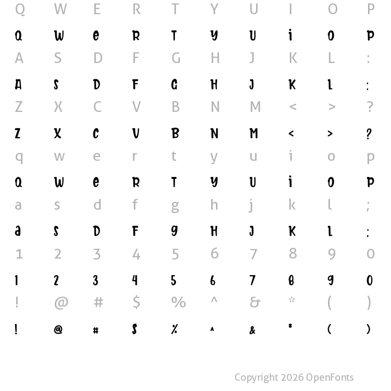 Character Map of Beauty Heaven Regular