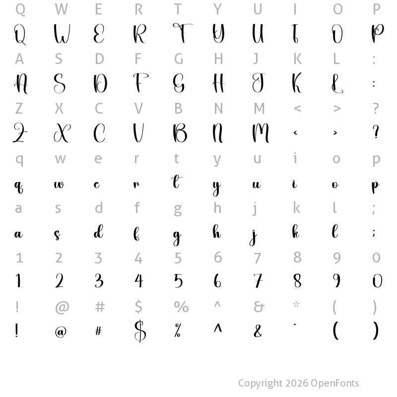 Character Map of Beauty Regular