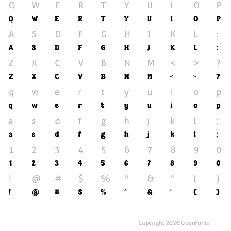 Character Map of Beauty Smile Regular