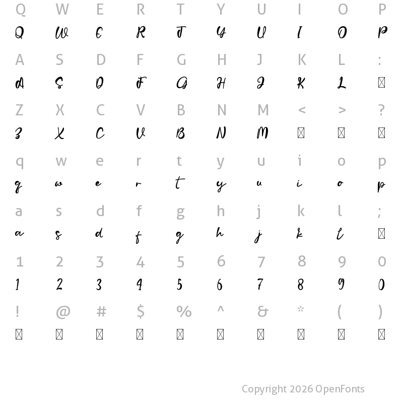 Character Map of Beauty Woman Regular