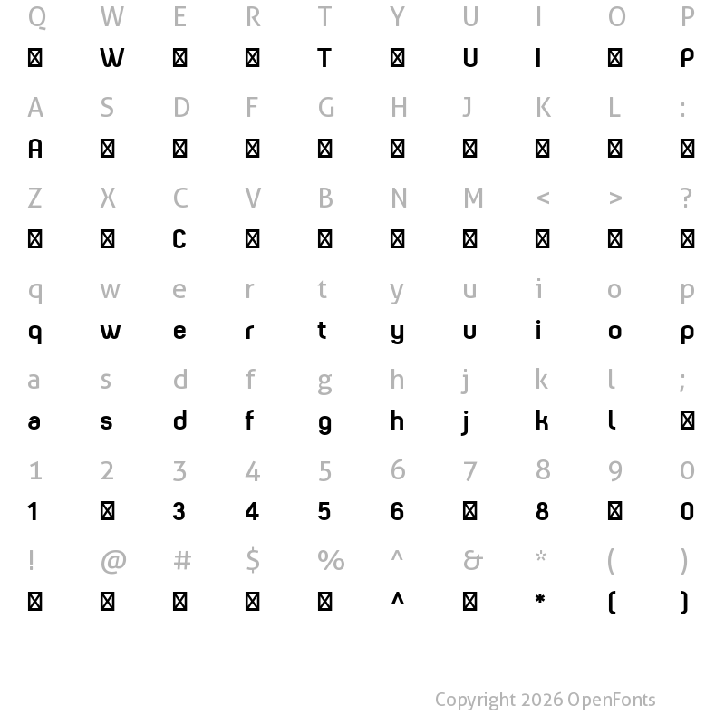 Character Map of Beba-Bold ?