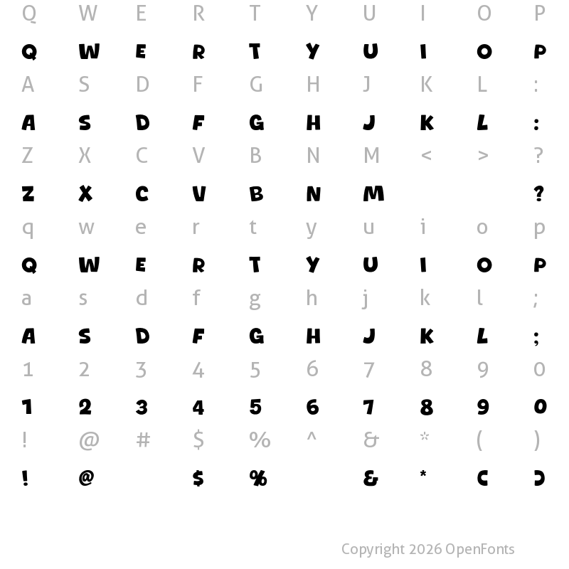 Character Map of Bedmi Puri Regular
