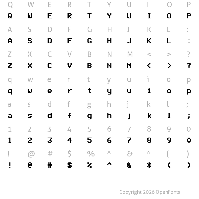 Character Map of Bedstead Bold