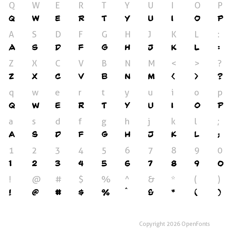 Character Map of Beelzebrush Black BB Regular