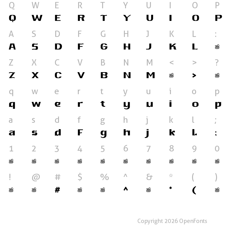 Character Map of Begawan Bold