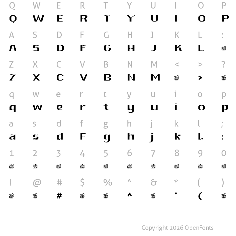 Character Map of Begawan Thin