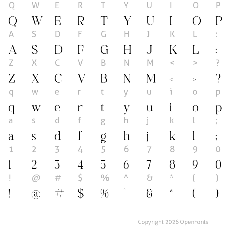 Character Map of Begifta Regular