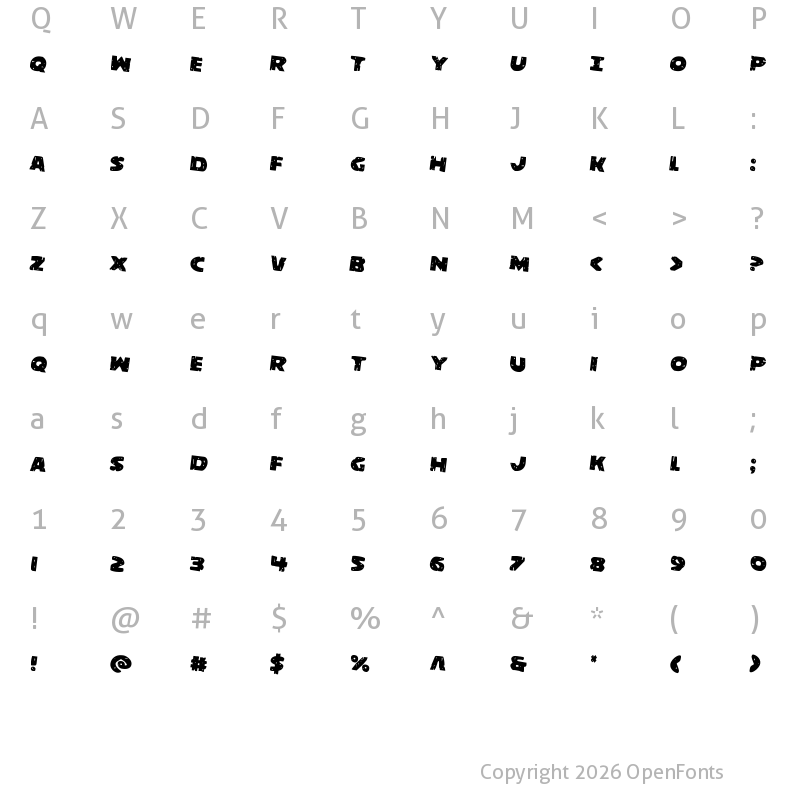 Character Map of Behemuth Rotated 2 Regular