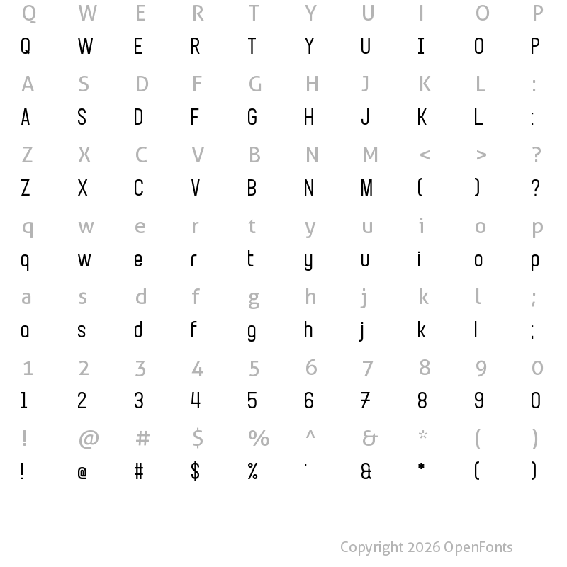 Character Map of Beillingsday Regular