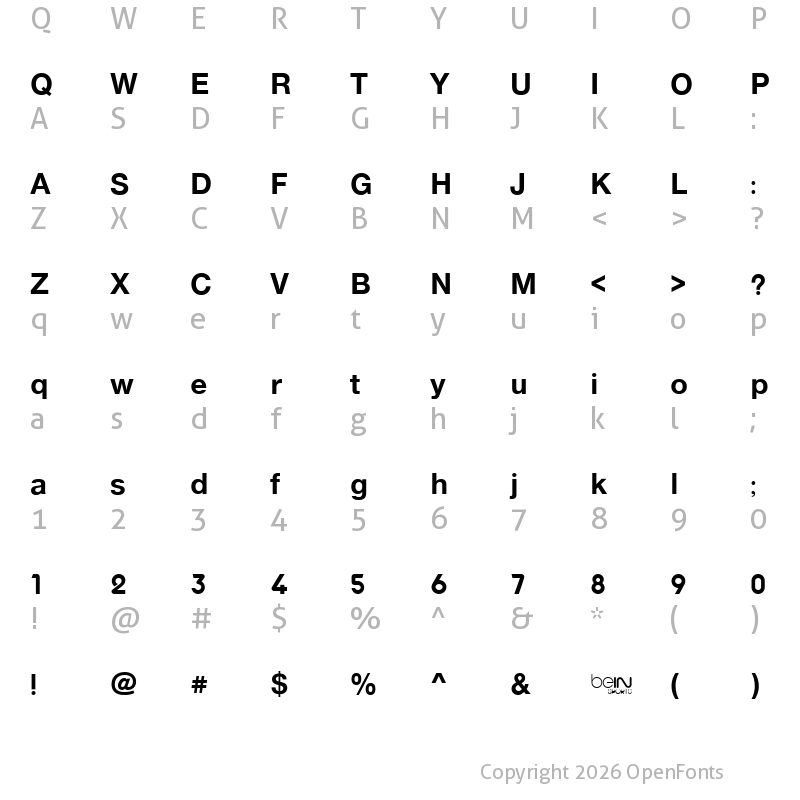 Character Map of beIN Black Black