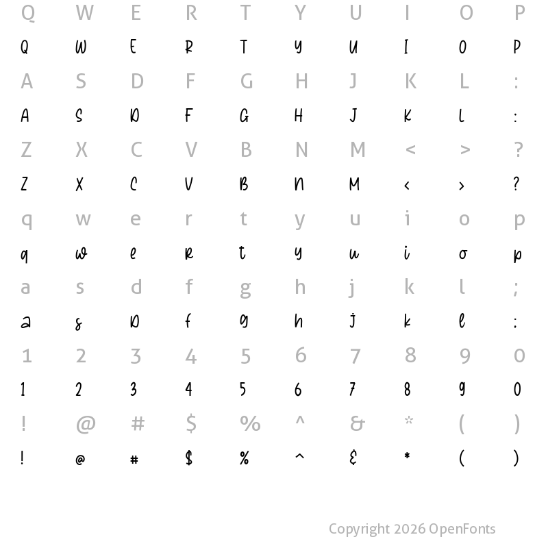 Character Map of Beirnite Regular