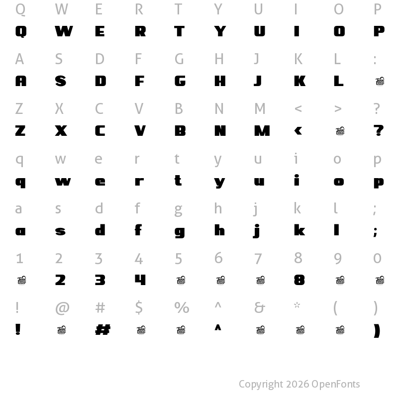 Character Map of BEJITA Black