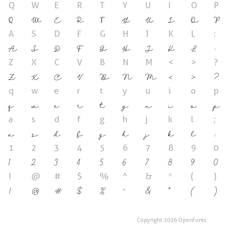 Character Map of Belanda Regular