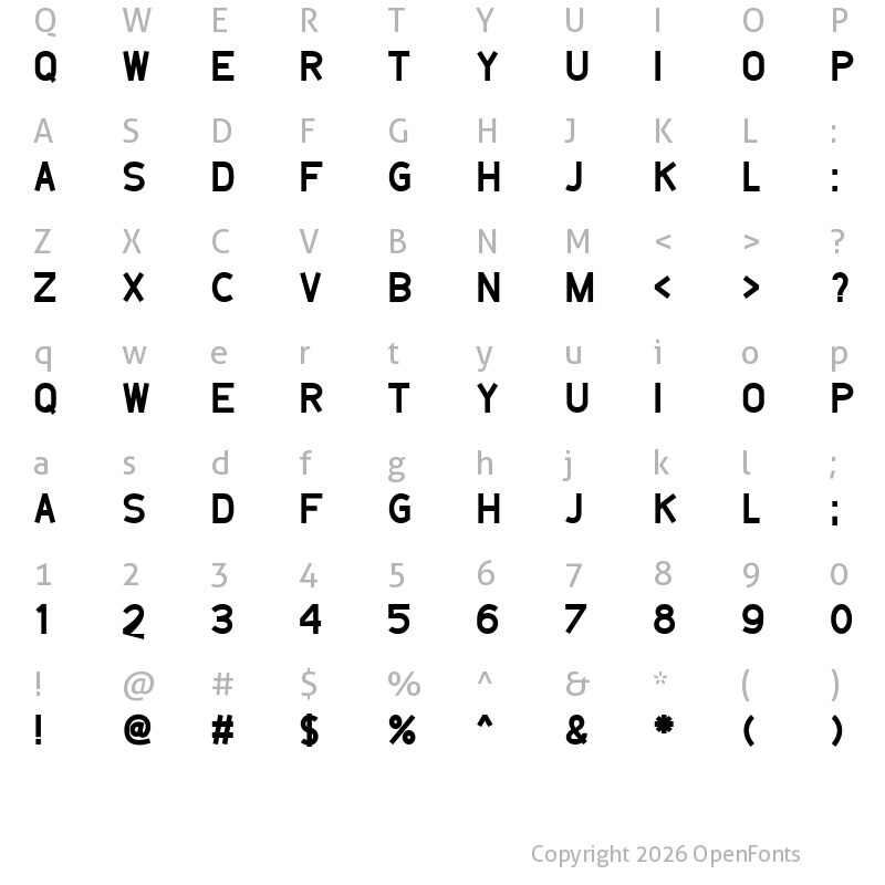 Character Map of Belanusa Regular