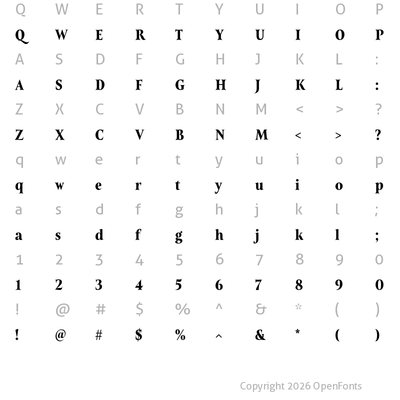 Character Map of Belda Cond Black