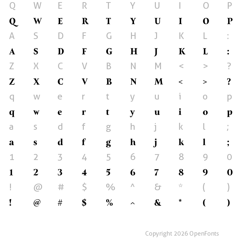 Character Map of Belda Norm Black