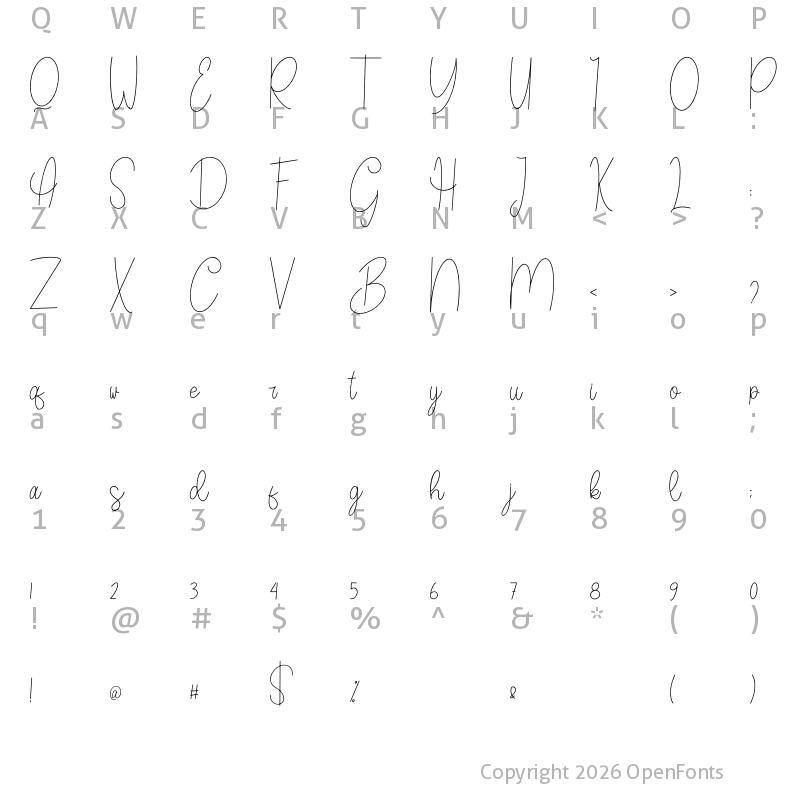 Character Map of Belgia Regular