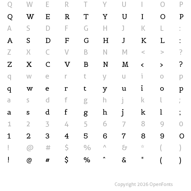 Character Map of Belgrano Regular
