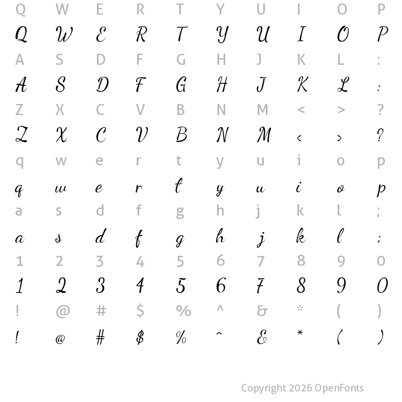 Character Map of Bellaif Regular