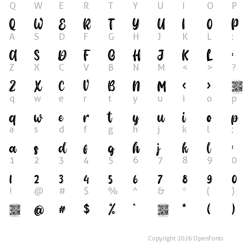 Character Map of Bellish Demo