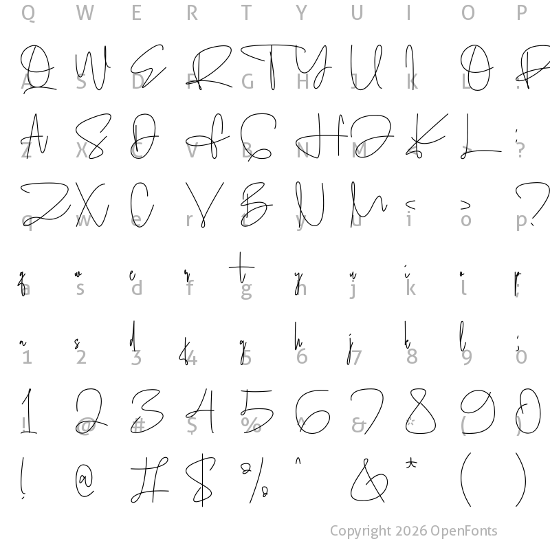 Character Map of Bellonghim Regular