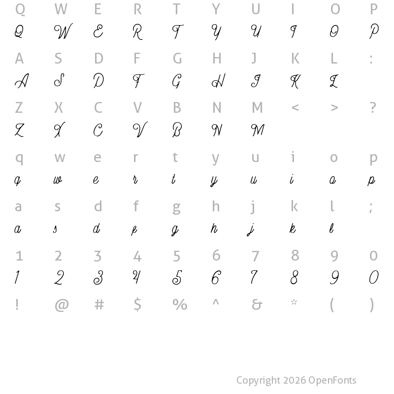 Character Map of Bellonion DEMO Version Regular