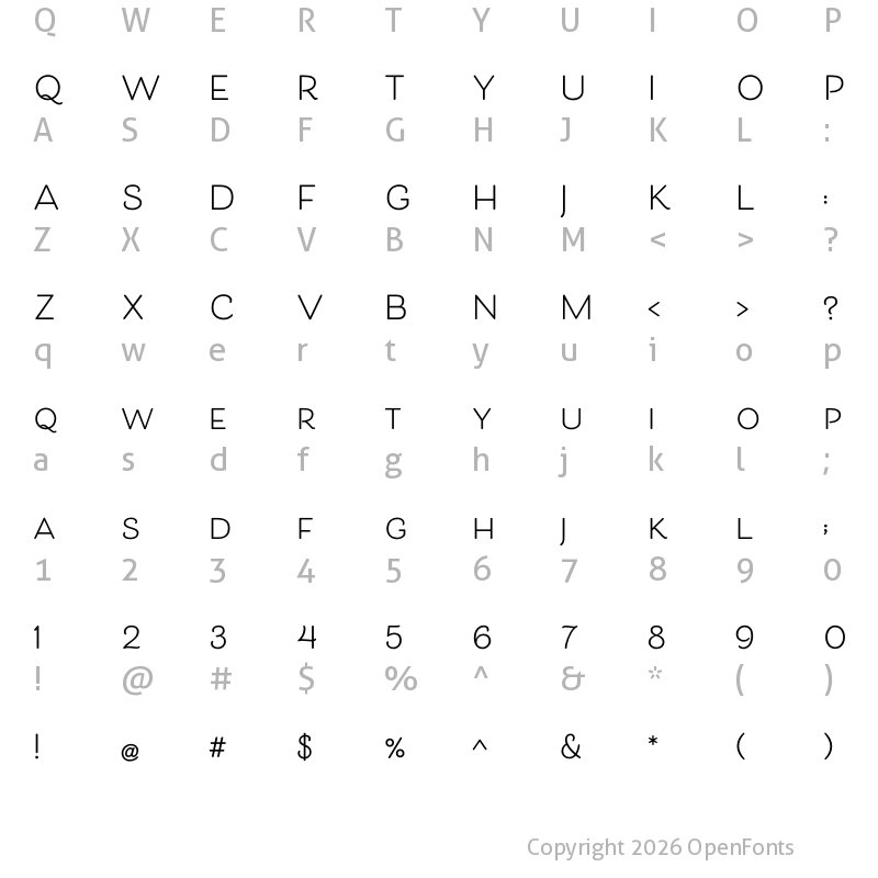 Character Map of Beloved Sans Bold