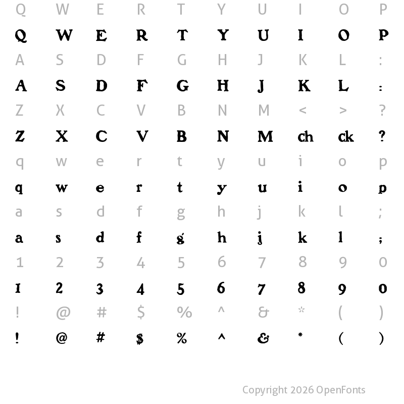 Character Map of Benjamin Franklin Regular