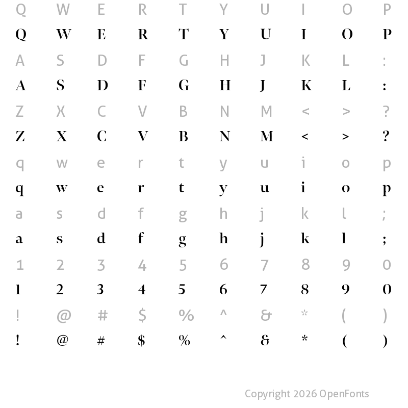 Character Map of Bennet Banner Semi Bold