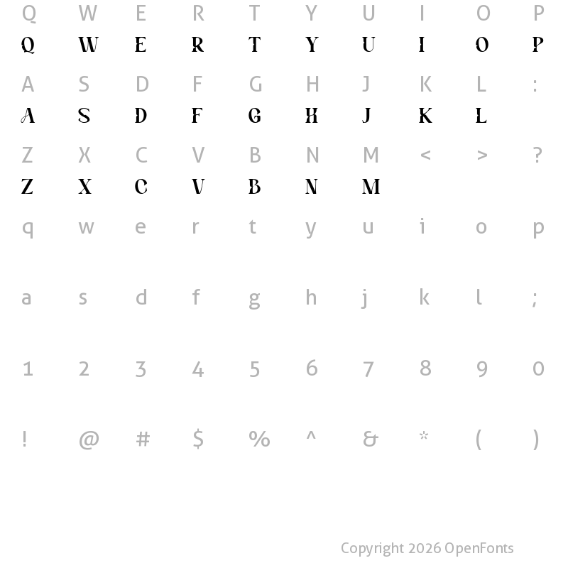 Character Map of Benogi Regular