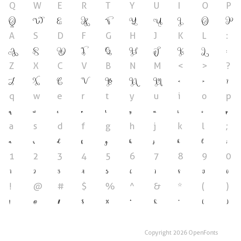 Character Map of Berbec Regular