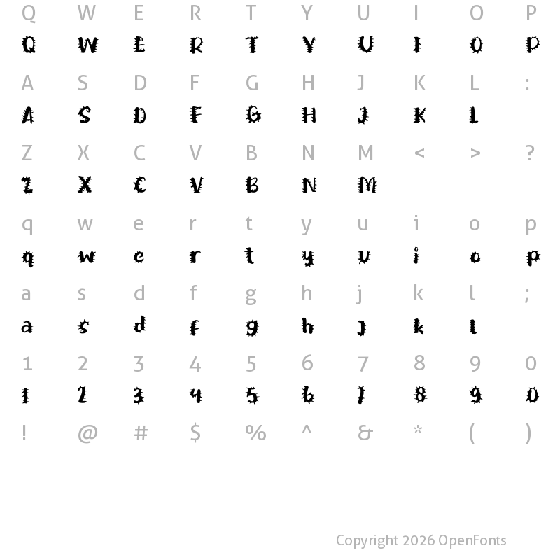 Character Map of Berduri Regular