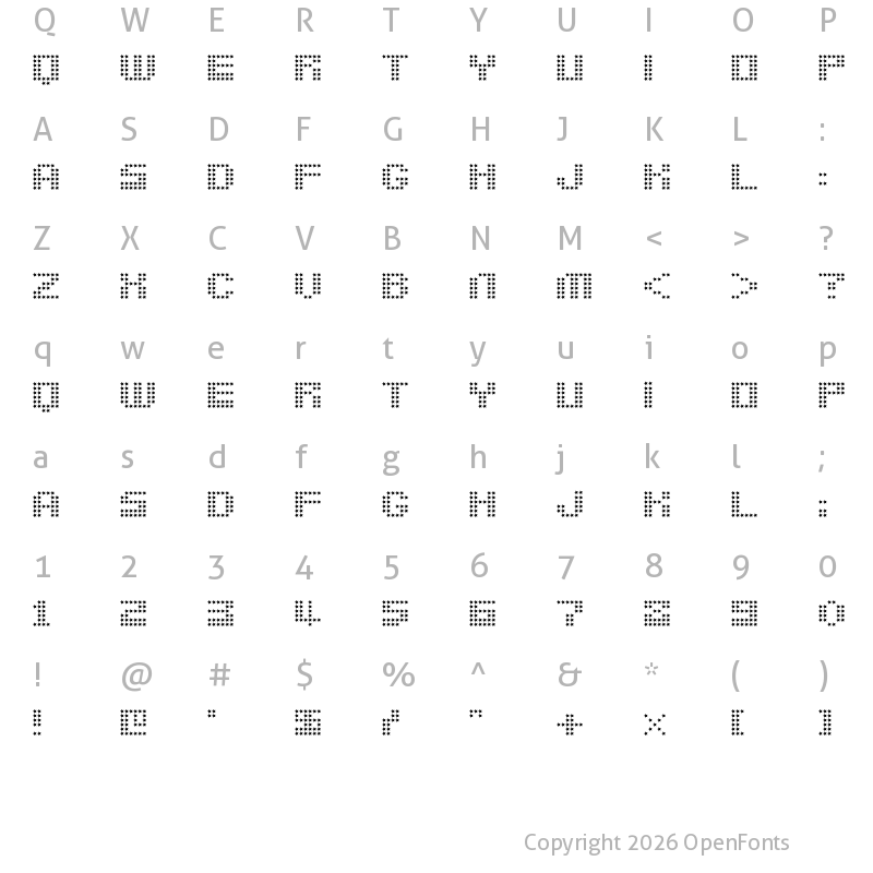 Character Map of berion Regular