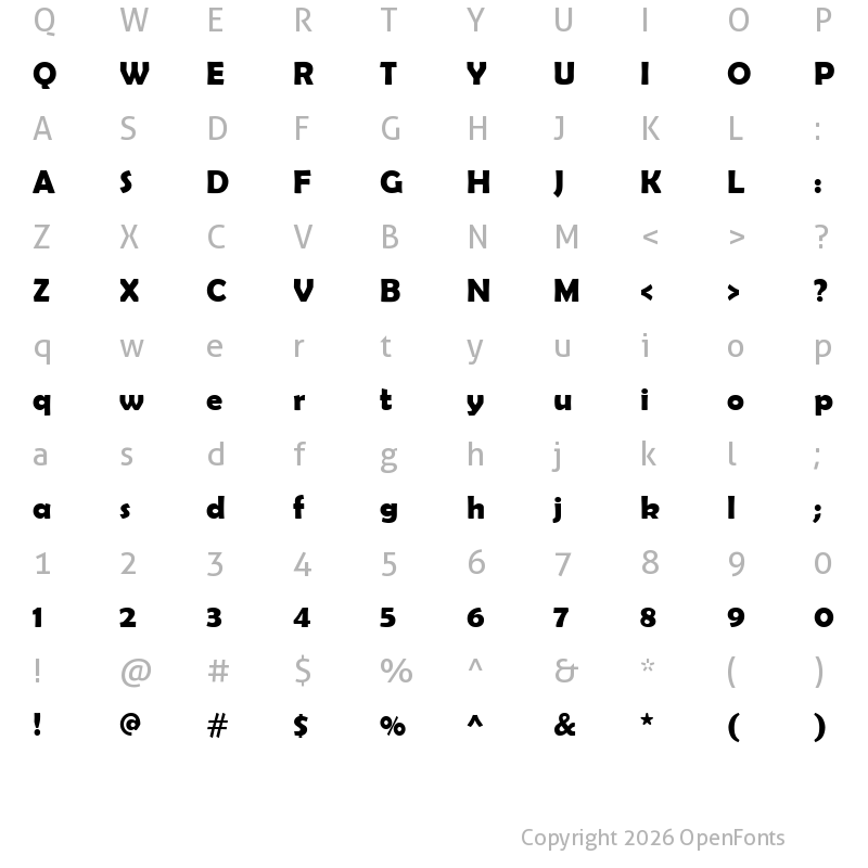 Character Map of Berlin Sans FB Demi Bold