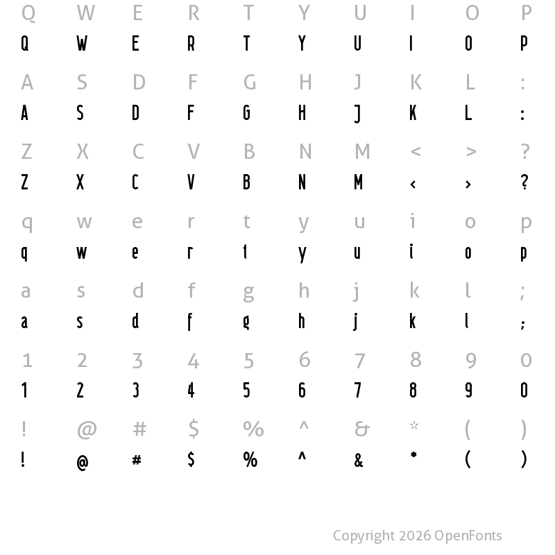 Character Map of Berliner Wand Regular