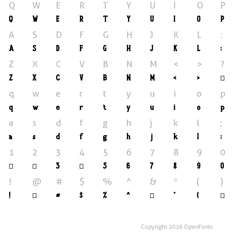 Character Map of Berlingsdemo Regulardemo