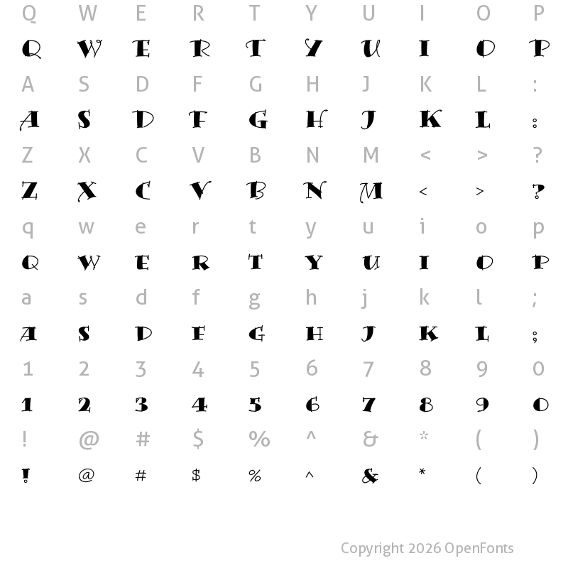 Character Map of Bermuda LP Solid Regular