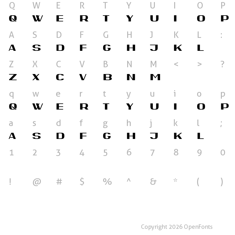 Character Map of Berolinum Regular