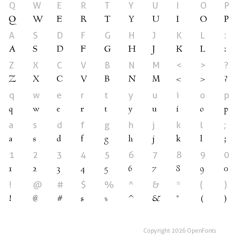 Character Map of Bertham Regular