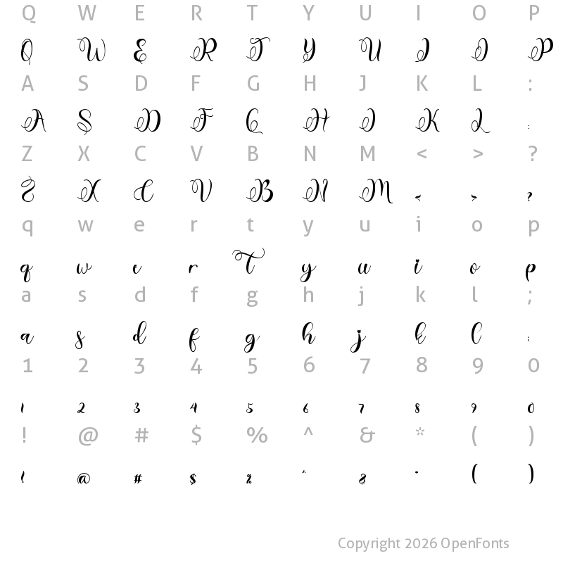 Character Map of Best Spring Regular