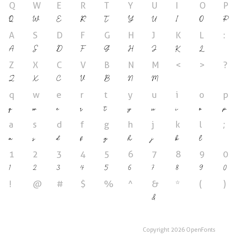 Character Map of Bestie Lovely Regular