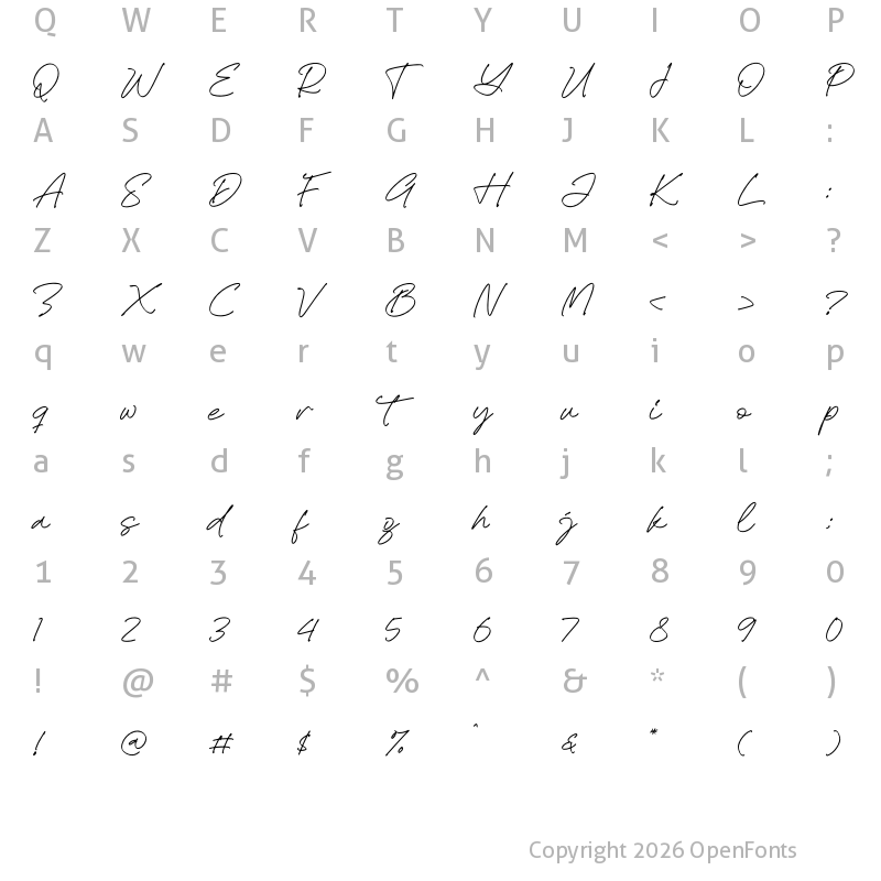 Character Map of Besttie Regular