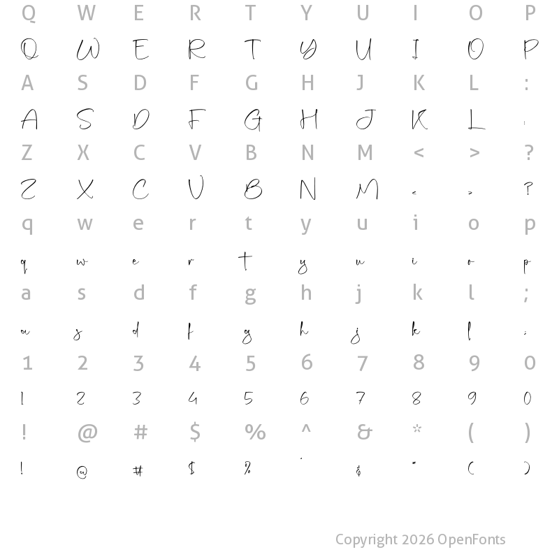 Character Map of Bethoman Regular