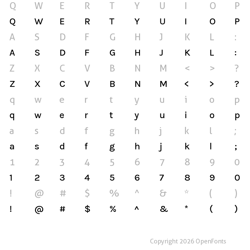 Character Map of Betinya Sans Medium